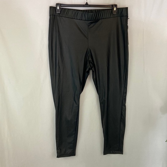 AVA VIV Women’s Black Vegan Leather Pants Size 2X - Picture 1 of 10